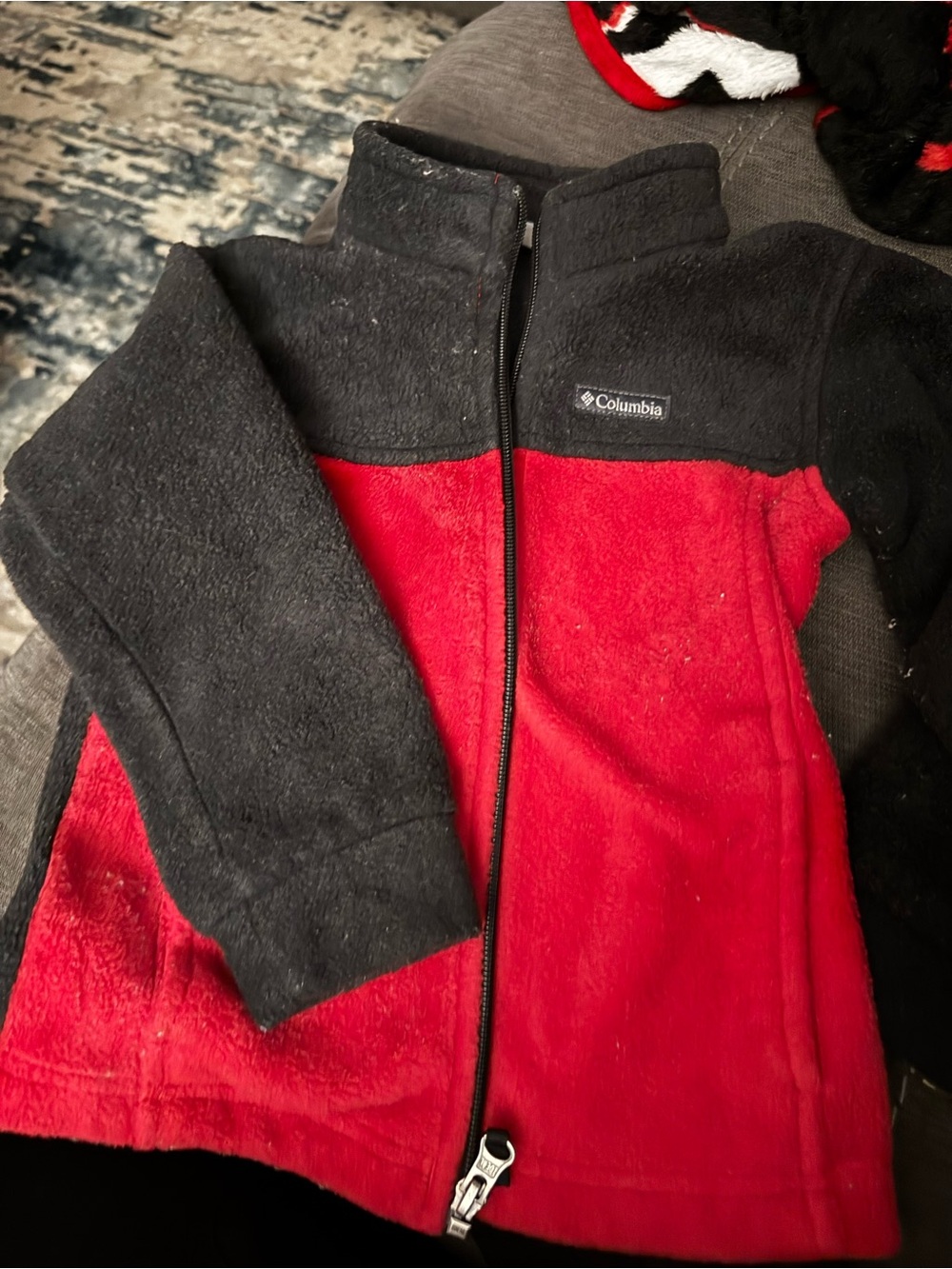 Columbia Kids Red and Black Fleece Zip Jacket